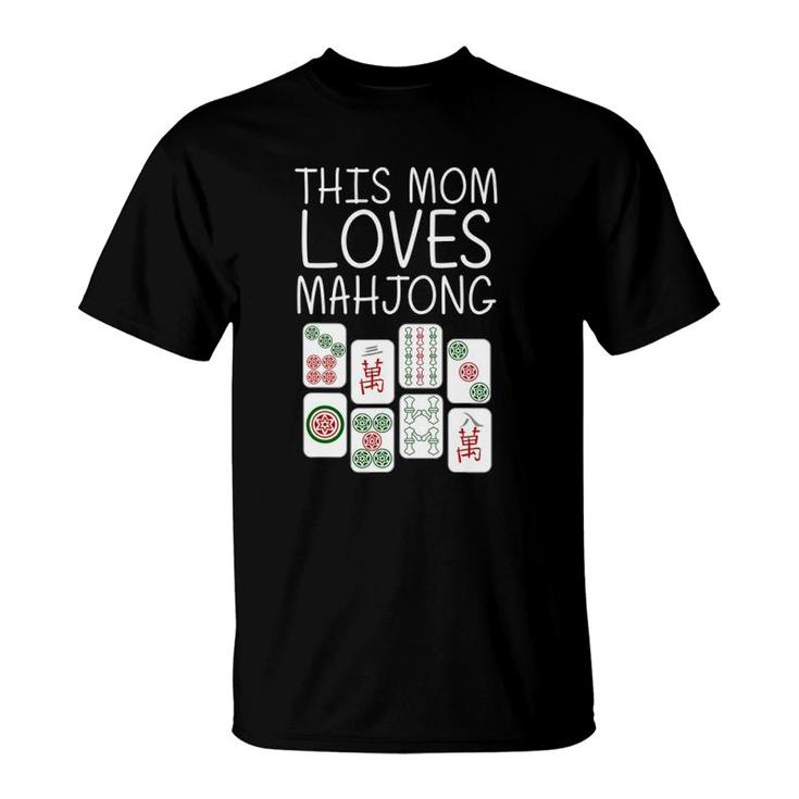 Funny Mahjong Gift For Mom Mother Tile Game Lover Players T-Shirt