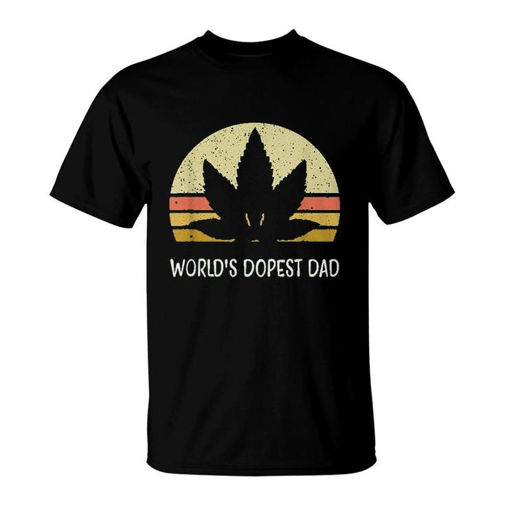 Funny Marijuana Leaf Cannabis Weed Worlds Dopest Dad Cute T-Shirt