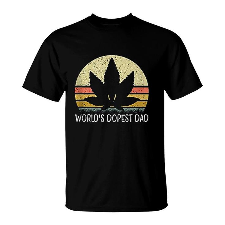 Funny Marijuana Leaf Cannabis Weed Worlds Dopest Dad T-Shirt