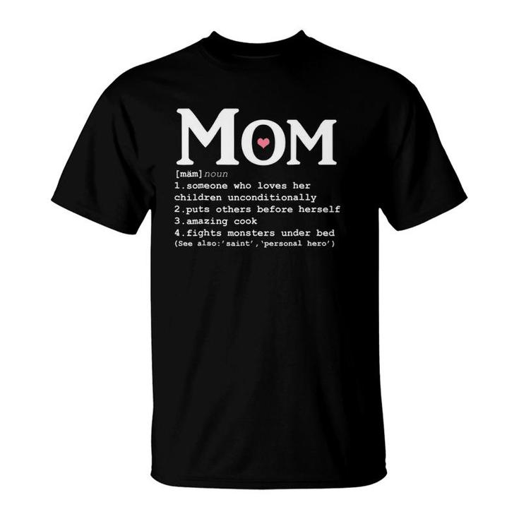 Funny Mother's Day Mom Definition - Fights Monsters T-Shirt
