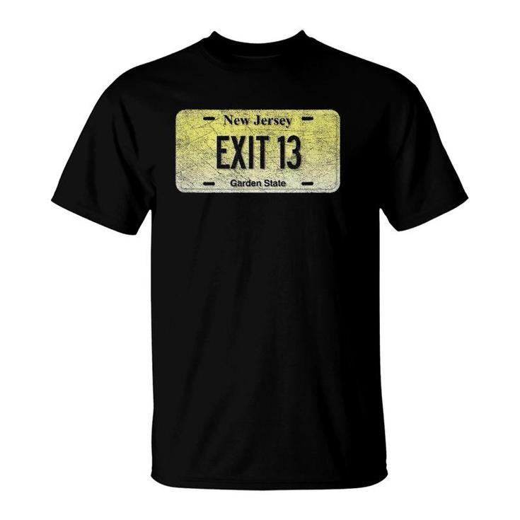Funny Nj State Vanity License Plate Exit 13 Ver2 T-Shirt