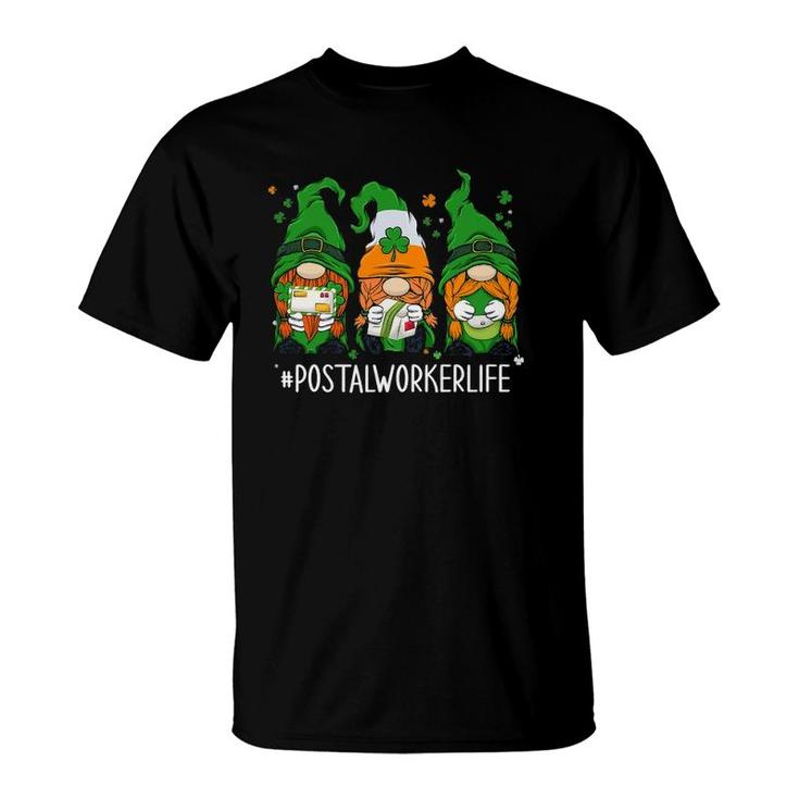 Funny Postal Worker Life Gnomes Happy St Patrick's Day T-Shirt