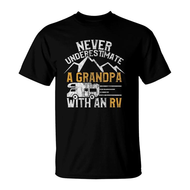 Funny Rv Stuff Apparel Never Underestimate Grandpa Tee T-Shirt