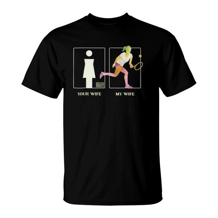 Funny Tennis Player Wife Proud Husband T-Shirt