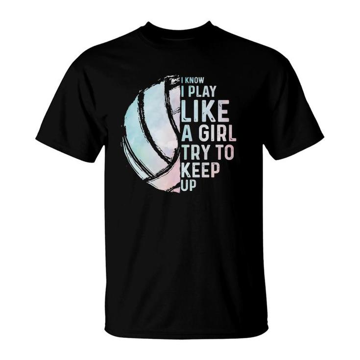 Funny Volleyball Design Girls Women Youth Teen Sports Lovers  T-Shirt