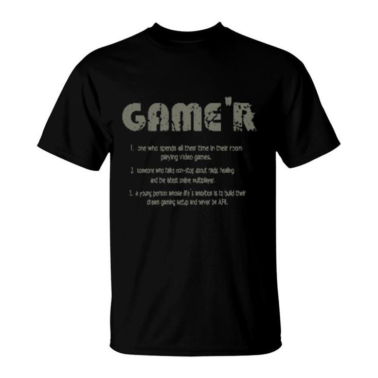 Game'r Gamer Definition Video Games Gamingn Boys  T-Shirt