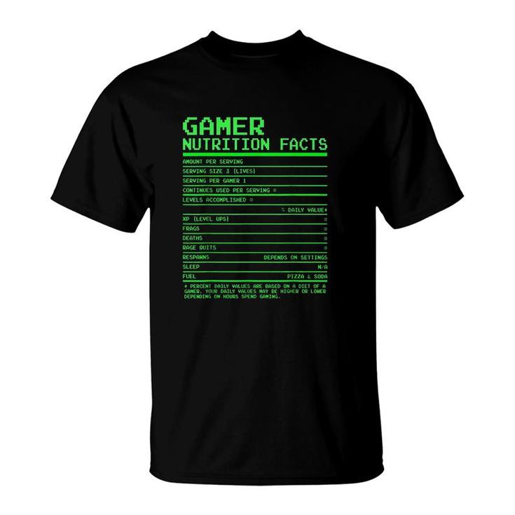Gamer Nutrition Facts Gifts T-Shirt