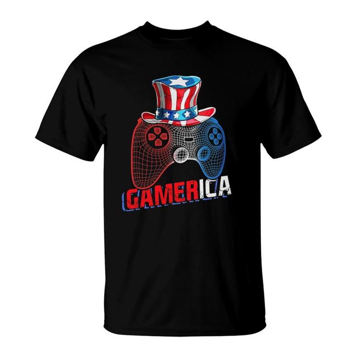 Gamerica 4Th Of July Video Game American Flag Uncle Sam Boys T-Shirt