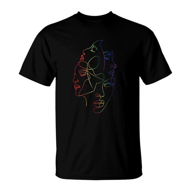Gay Face Pride Rainbow Flag Proud Lgbtq Cool Lgbt Ally Gift T-Shirt