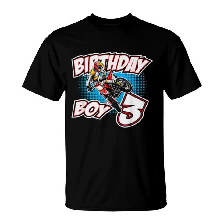Geburtstag Junge 3 Motocross Dirtbike Jumping 3  T-Shirt