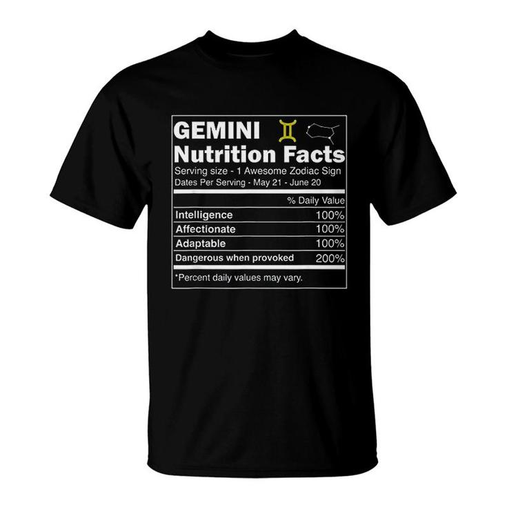 Gemini Nutrition Astrology Zodiac Sign Horoscope T-Shirt