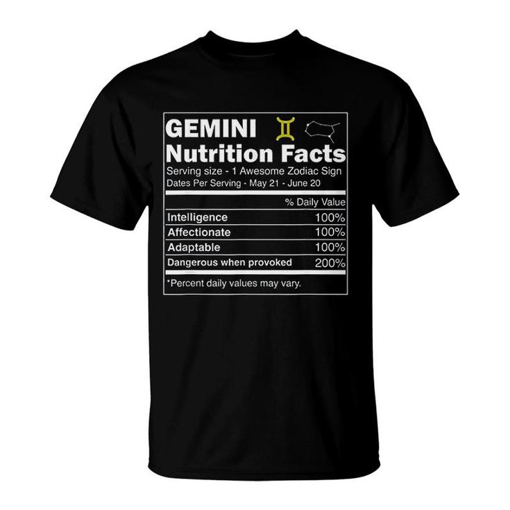 Gemini Nutrition Astrology Zodiac Sign Horoscope T-Shirt