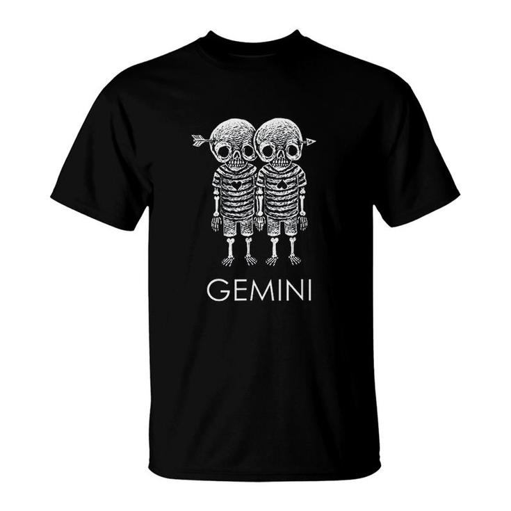 Gemini Skeleton Twins Gothic Gemini T-Shirt