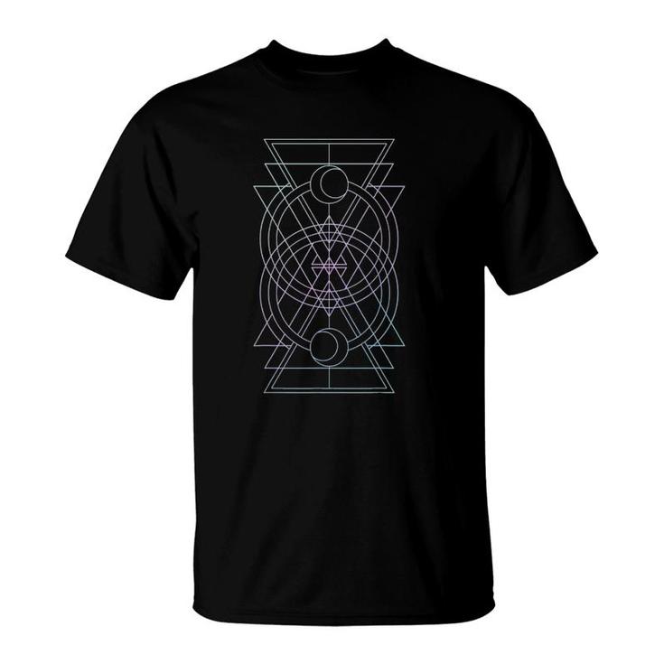 Geometric Shapes Purple To Blue Gradient Graphic T-Shirt