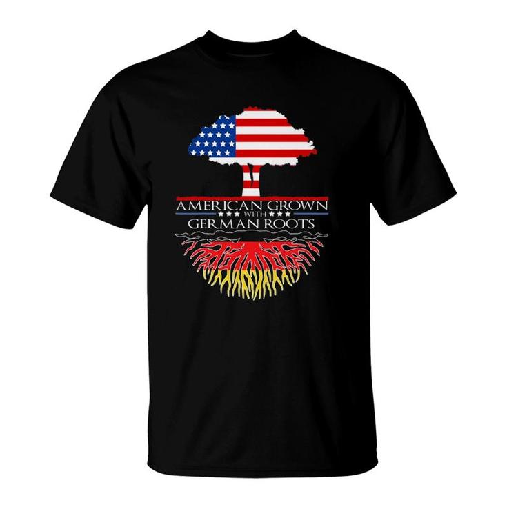 German Roots American Grown Tree Flag Usa Germany T-Shirt