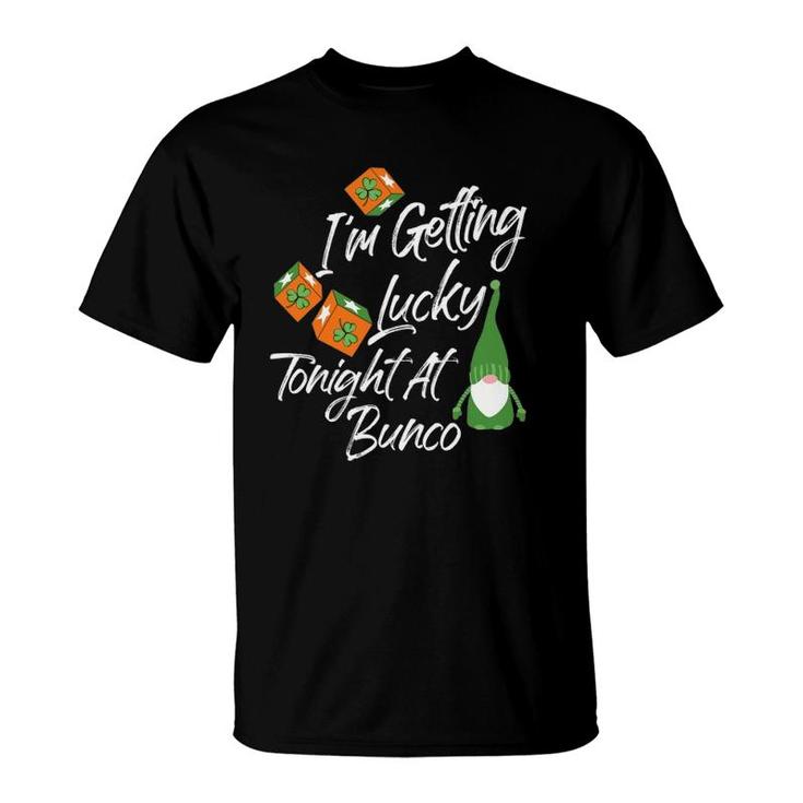 Funny Bunco St. Patrick's Day Gnome Getting Lucky At Bunco T-Shirt Funny Bunco St. Patrick's Day Gnome Getting Lucky At Bunco T-Shirt