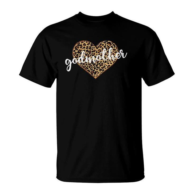 Godmother Leopard Print Heart Cute Gift T-Shirt