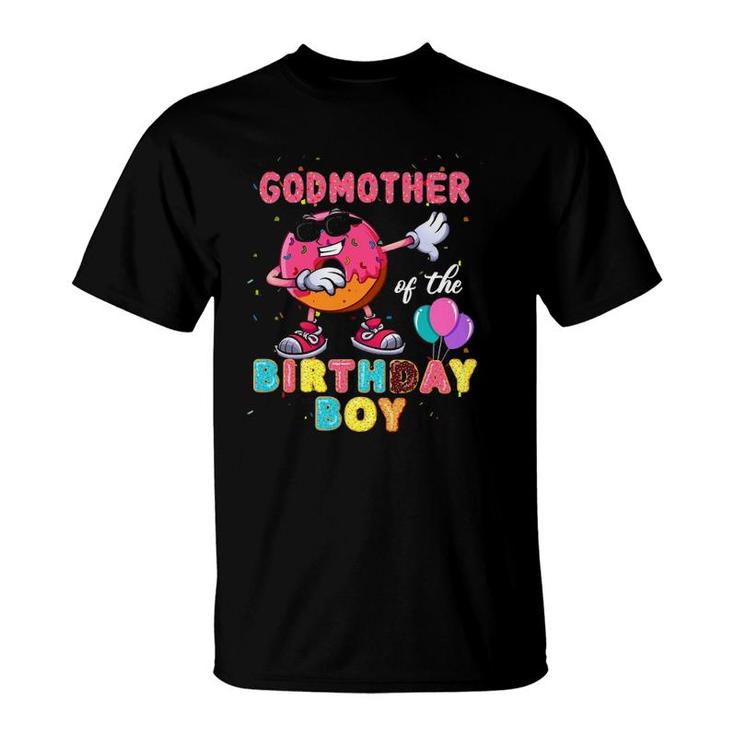 Godmother Of The Birthday Boy S Donut Dab Birthday T-Shirt