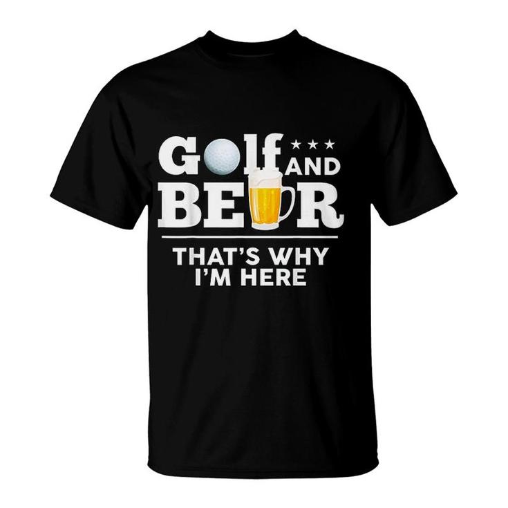 Golf And Beer Joke Dad Funny Fathers Day Drinking Birthday  T-Shirt