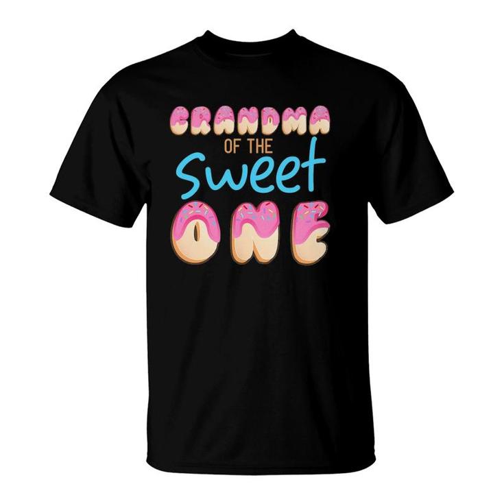 Grandma Of Sweet One First B Day Party Matching Family Donut T-Shirt