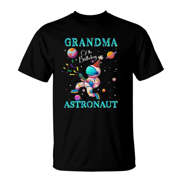 Grandma Of The Birthday Astronaut Boys Girl Kids Space Theme T-Shirt