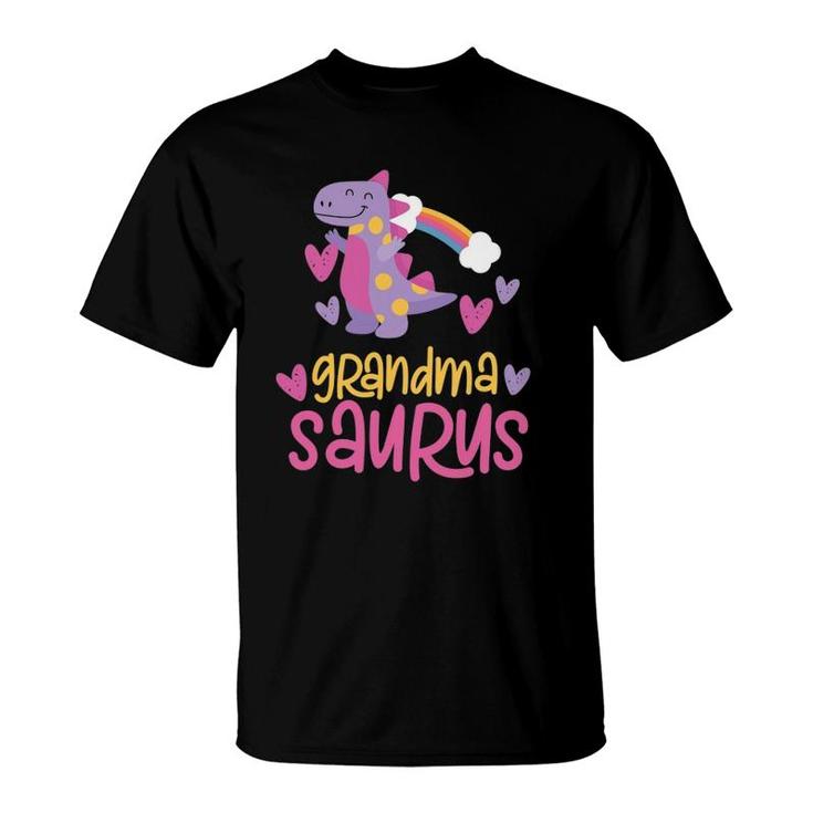 Grandma Saurus T Rex Dinosaur Rainbow T-Shirt