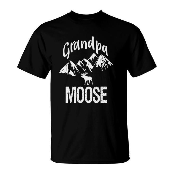 Grandpa Moose Grandfather Moose Woodland Animal Tee T-Shirt
