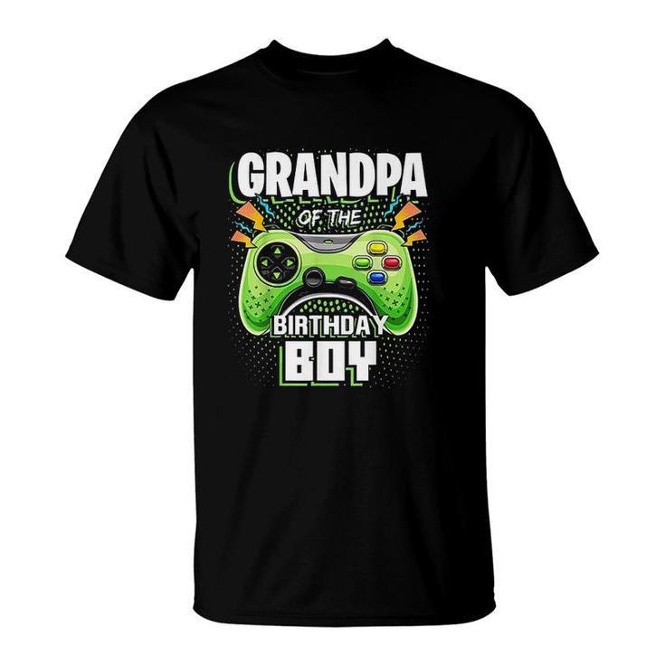 Grandpa Of The Birthday Boy Matching Video Gamer Party  T-Shirt