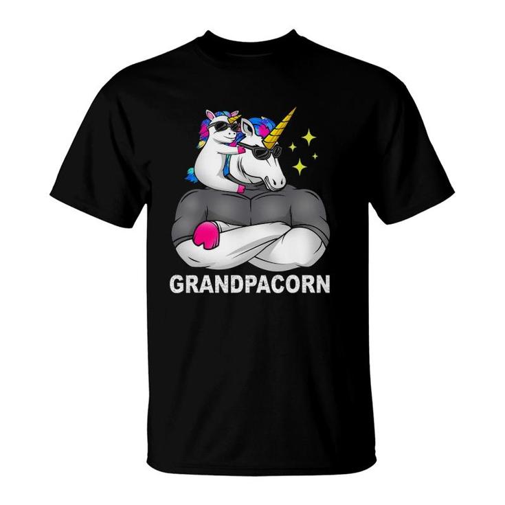 Grandpacorn Muscle , Unicorn Toddler With Grandpa T-Shirt
