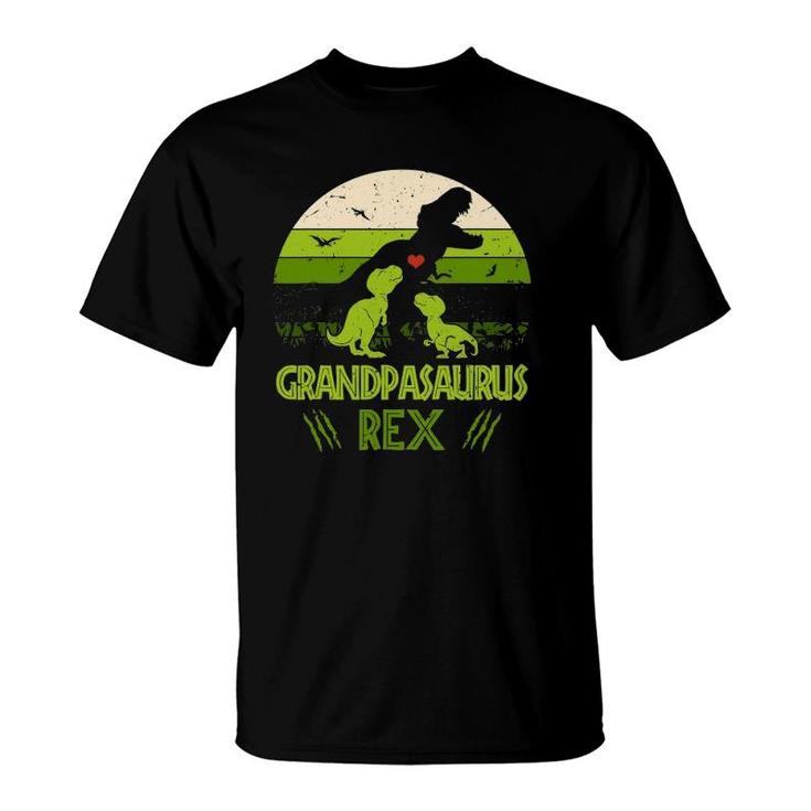 Grandpasaurus Rex 2 Kids Sunsetfor Father's Day Gift T-Shirt
