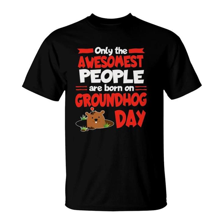 Groundhog Day Birthday Funny Gag Gift Men Women Son Daughter T-Shirt
