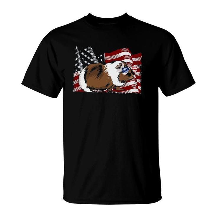 Guinea Pig American Flag 4Th Of July  For Men Women Kid T-Shirt