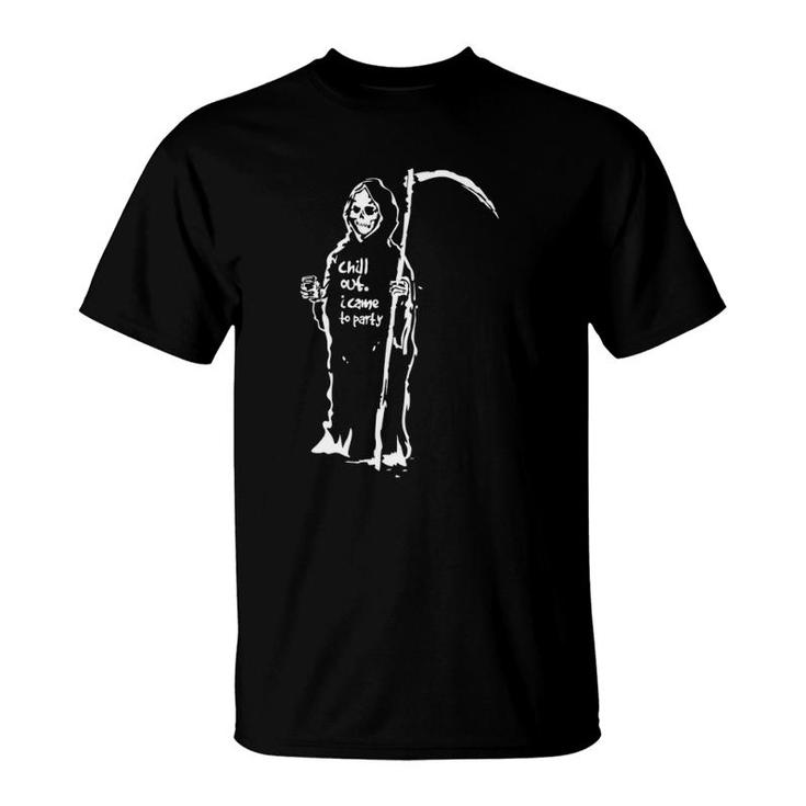 Halloween Costume Reaper Grim Chill Out I Came To Party T-Shirt