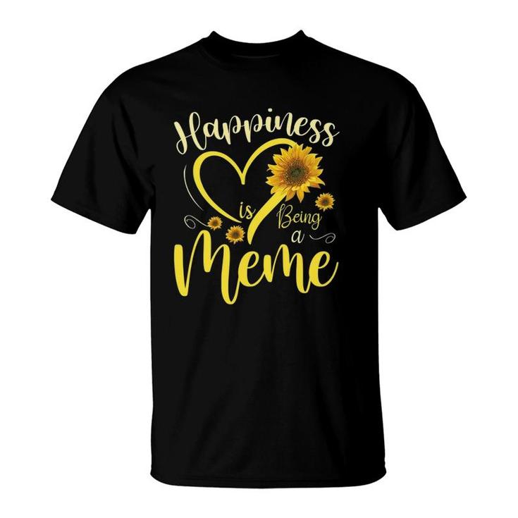 Happiness Is Being A Meme Sunflower Mother's Day Grandma T-Shirt