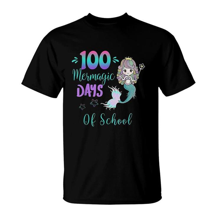Happy 100 Days Of School Pre-k 1st Grade Mermaid Outfit T-Shirt