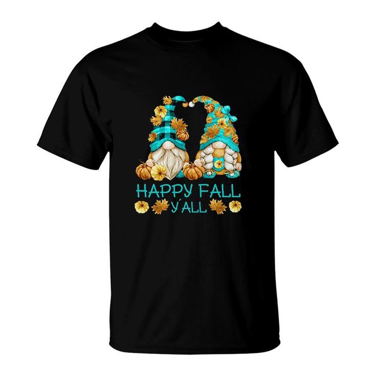Happy Fall Yall Gnomies With Pumpkin For Autumn Fall Gnome T-shirt