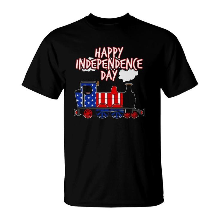 Happy Independence Day Train American Flag Usa 4Th July T-Shirt