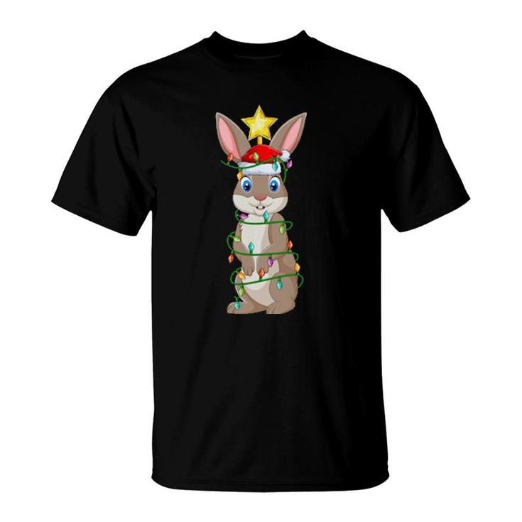 Hare Lighting Xmas Tree Matching Hare Christmas  T-Shirt