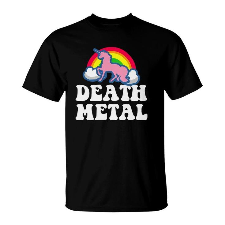 Heavy Metal Tee - Unicorn Rainbow Clouds Death Metal T-Shirt Heavy Metal Tee - Unicorn Rainbow Clouds Death Metal T-Shirt