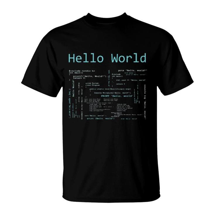 Hello World - Computer Programming Languages T-Shirt