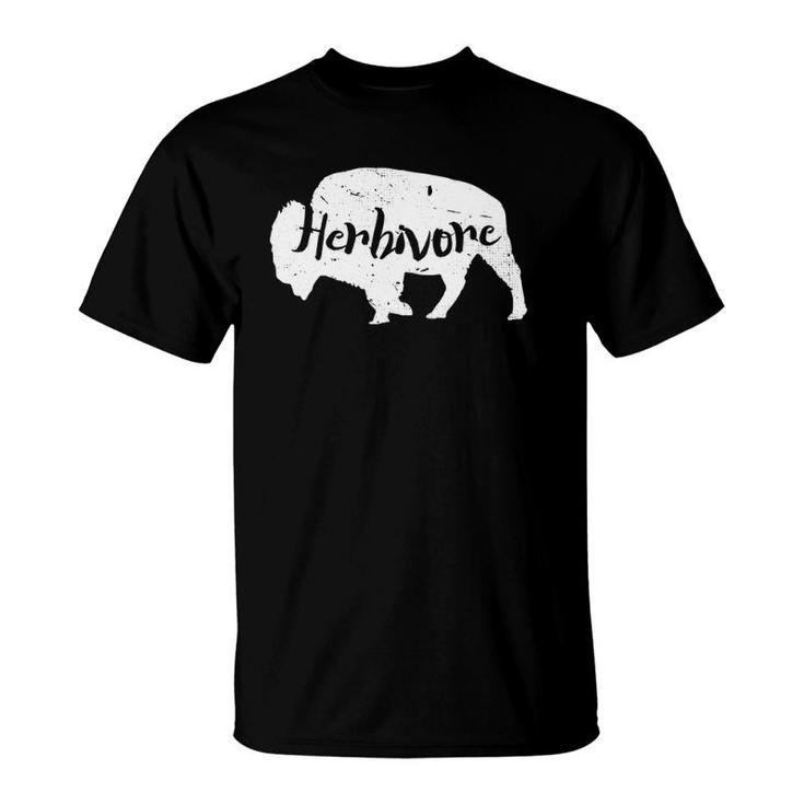 Herbivore Bison Animal Image Vegan Power Silhouette T-Shirt