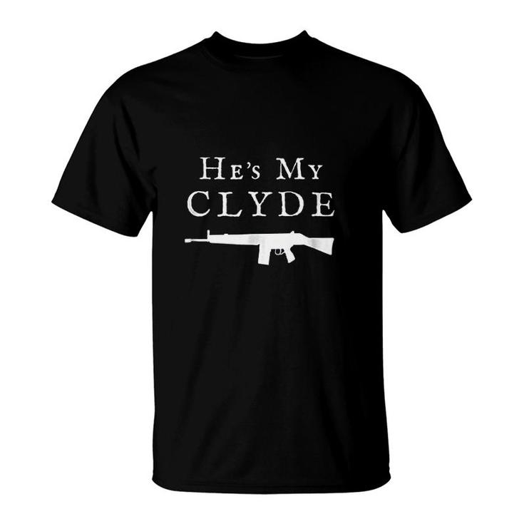 He's My Clyde Valentines Day 1920s Mafia Couples T-Shirt