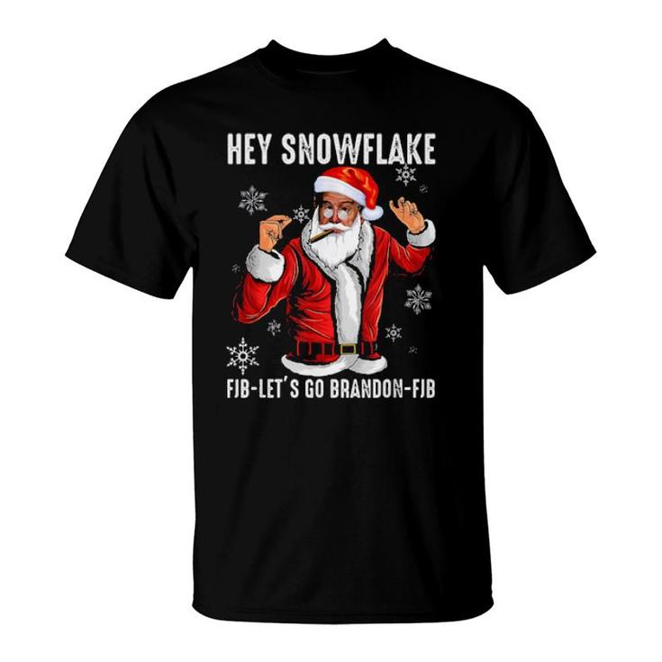 Hey Snowflake Fjb Let's Go Brandon Fjb Christmas  T-Shirt