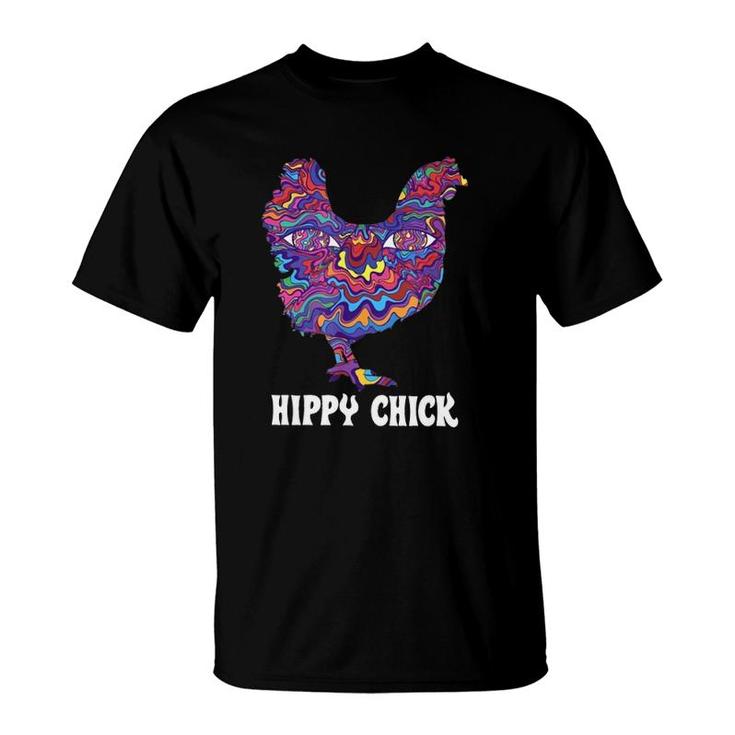 Hippy Chick Artwork Chicken Animal Lover T-Shirt