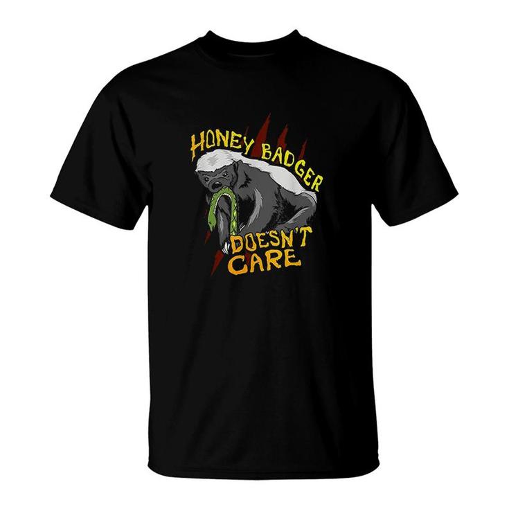 Honey Badger Doesnt Care Funny Animal Lover T-Shirt