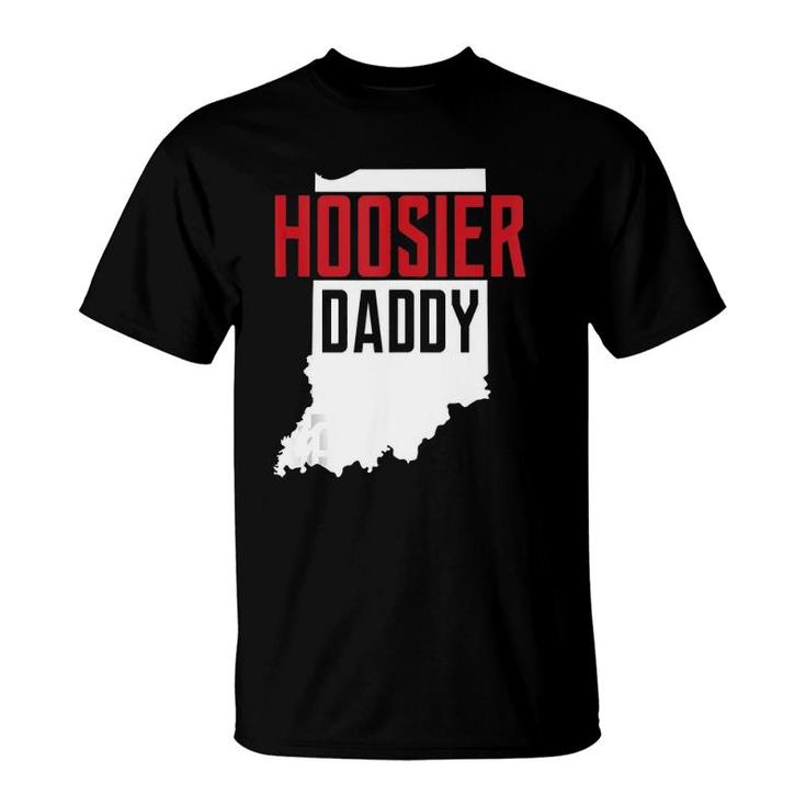 Hoosier Daddy Indiana State Map Gift Tank Top T-Shirt