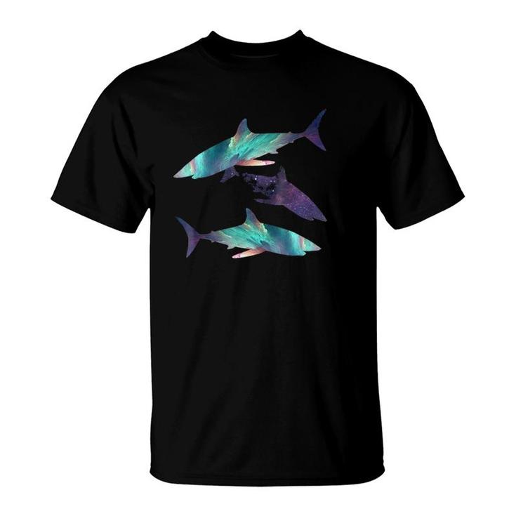 Hungry Colorful Space Sharks For Men, Women Or Kids T-Shirt
