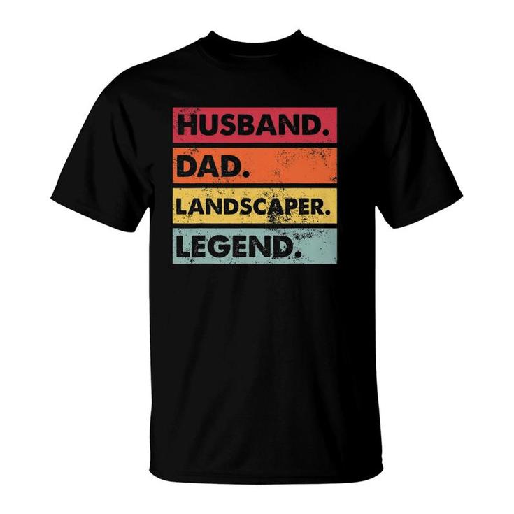 Husband Dad Landscaper Lawn Care Landscaping Father Men T-Shirt