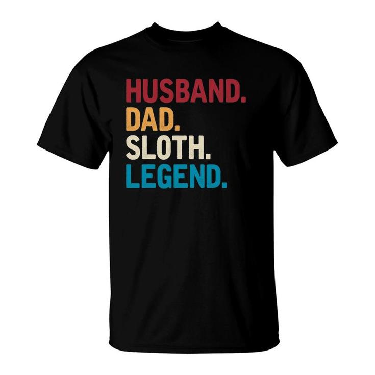 Husband Dad Sloth Legend Lazy Cute Sloth T-Shirt