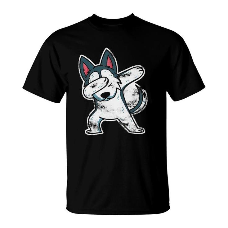 Husky Dog Lover Gift Dabbing Husky T-Shirt